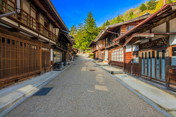 長野県　塩尻市　中山道　奈良井宿の町並み