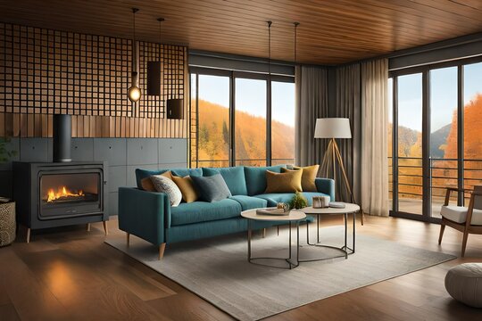 modern living room Beautiful nature backgrounds, wallpapers, textures and landscapes generative Ai	