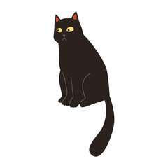 Black Cat Sits
