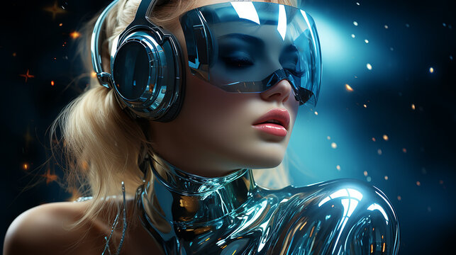 portrait of a woman wearing virtual reality headset