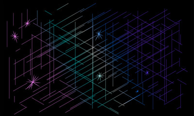 Fototapeta premium Abstract lines and circles with background lighting