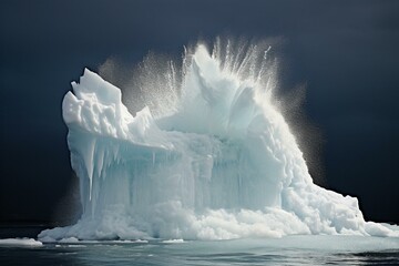 Captivating ice formation concealing peril below, symbolizing climate change and thawing glaciers. Generative AI