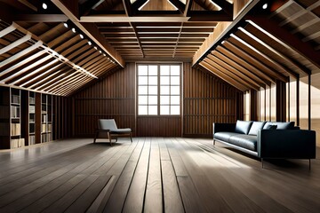 Attic inside a building portrayed in