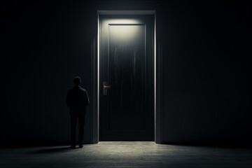 A person approaching the door. Generative AI