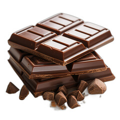Pieces of chocolate bars isolated image