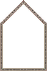 Triangular Arch rectangular frame architecture window door Greek meander pattern antique retro vintage meander old-fashioned design picture frame art and craft borders element decorate isolated decor