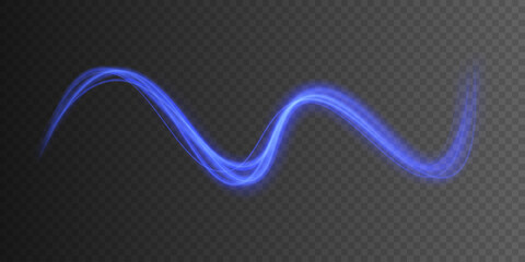 Luminous blue lines png of speed. Light glowing effect png. Abstract motion lines