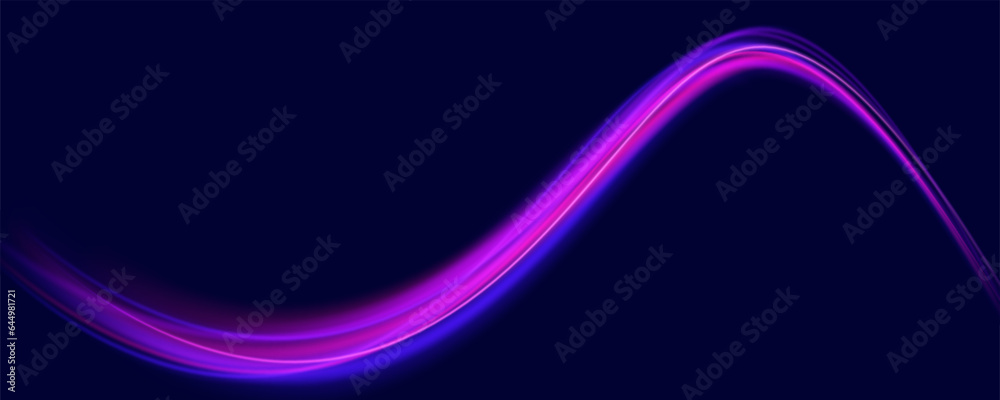 Poster modern abstract high-speed light motion effect on black background. speed light streaks vector backg