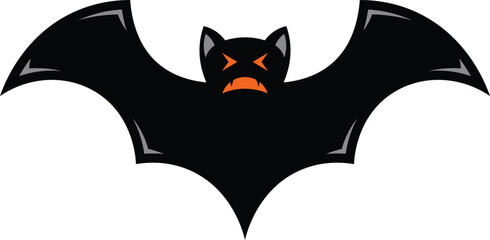 scary black bat vector icon