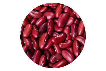 Beans of red dry raw beans on a dark concrete background