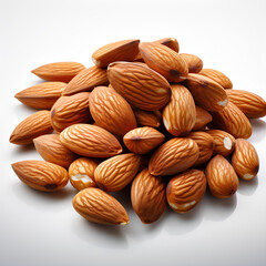Almonds on the table. Eco products. Nuts. Generative AI