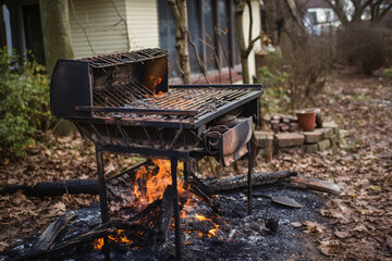 Barbecue incendi&eacute; dans un jardin &raquo; IA g&eacute;n&eacute;rative