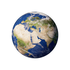Isolated 3D Render PNG of Earth