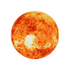 Isolated 3D Render PNG of Sun