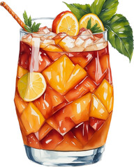 Jamaican Rum Punch 1 line icon