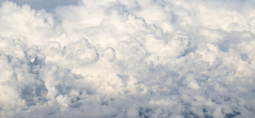 Beautiful Fluffy White and Gray Cumulonimbus Clouds on Blue Sky - 644987194