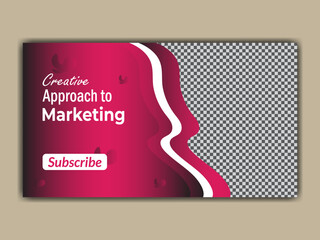 Creative business YouTube thumbnail design, Abstracts shape gradient color background, Social media post banner design template.