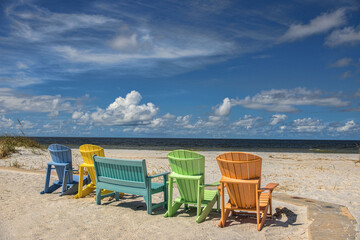 Colorful Chairs on the Beach
