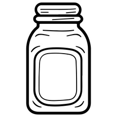 bottle outline glass big screw caps cover have a label