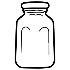 bottle outline glass big screw caps cover have a label