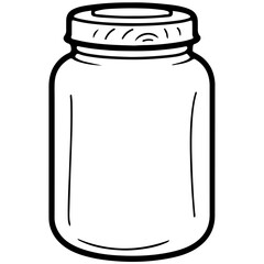 bottle outline glass big screw caps cover have a label