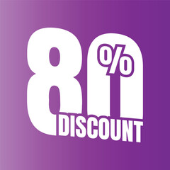 80% discount deal sign icon, 80 percent special offer discount vector, 80 percent sale price reduction offer design, Friday shopping sale discount percentage icon design