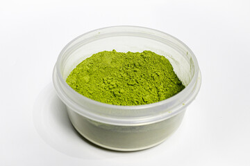 Storage box with green powder