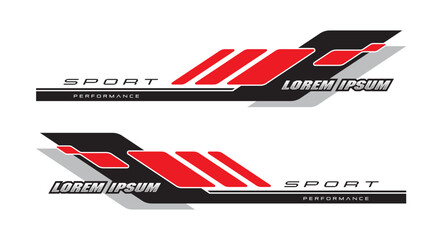 Wrap Design For Car vectors. Sports stripes, car stickers black color. Racing decals for tuning_20230907