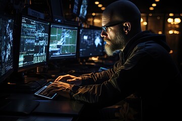 Obraz premium Cybersecurity analyst