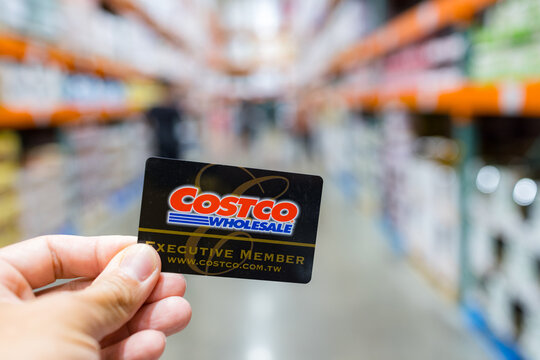 Black membership card in Costco wholesale store