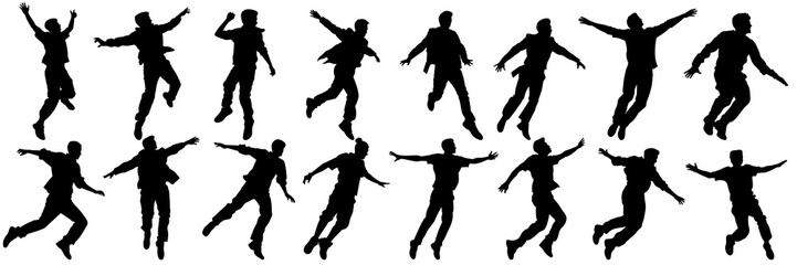 Dancer music and party silhouettes set, large pack of vector silhouette design, isolated white background