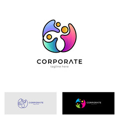Obraz premium People community group logo template