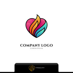Love fire colorful logo