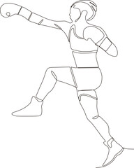 Fototapeta na wymiar continuous line of sporty women runners on white background