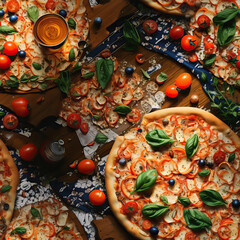 Pizza colorful repeat pattern