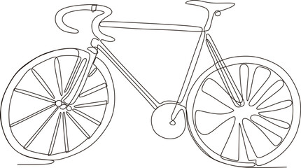 continuous line drawing of businessman designing bicycle