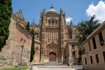 Fototapeta premium Salamanca, Spain - June 22, 2023: door of the Cathedral