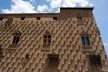 Salamanca, Spain - June 22, 2023: Casa de las Conchas, detail