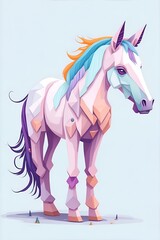 illustration of a pony pastel tetradic colors vector