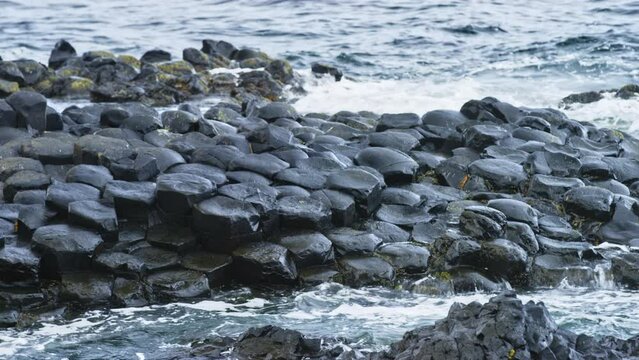 Cloudy day Seascape at Giant's Causeway
