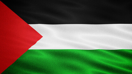 Waving Fabric Texture Of Palestine National Flag Graphic Background
