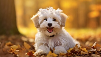 Beautiful smiling happy havanese puppy dog