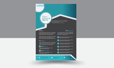 Modern corporate Business Flyer Template Layout with Colorful Accents.