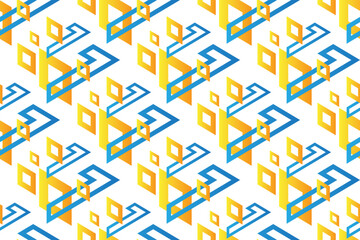 geometric seamless pattern. Set of bright blue and yellow background with modern minimal shape. elegant abstract geometrical textures.