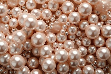 Top View Seamless Shimmering Rose Gold Pearl Elegance background.