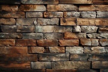 Seamless Rustic Brickwork, Bricks wall background.
