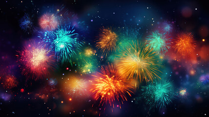 Happy diwali celebration firework in colorful style. Generative Ai