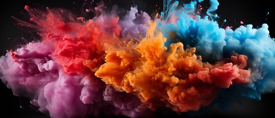 Explosion of coloured powder.