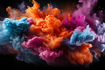 Fototapeta na wymiar Explosion of coloured powder.