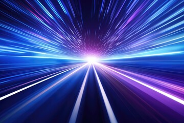 A vibrant and mesmerizing tunnel with swirling lines of blue and purple